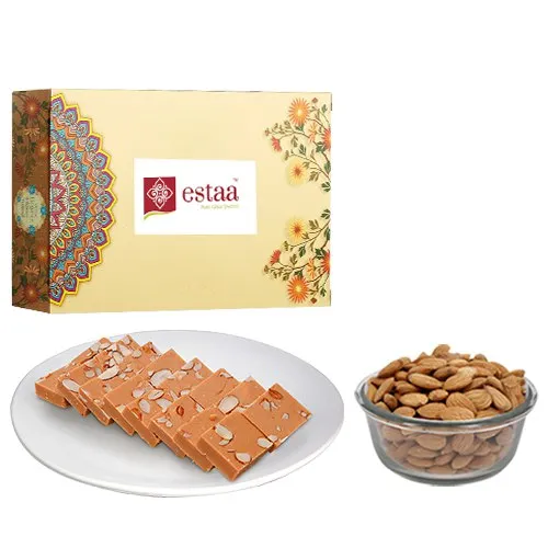 Rich Horlicks Burfi from Estaa Sweets with Crunchy Almonds