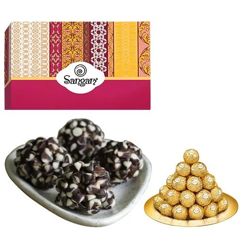 Exceptional Kaju Chocotwin from Sangam Sweets with Ferrero Rocher