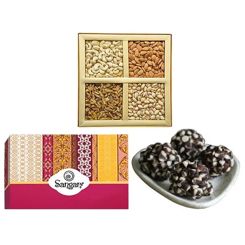 Glorious Kaju Chocotwin from Sangam Sweets with Assorted Dry Fruits