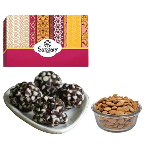 Gratifying Kaju Chocotwin from Sangam Sweets with Crunchy Almonds