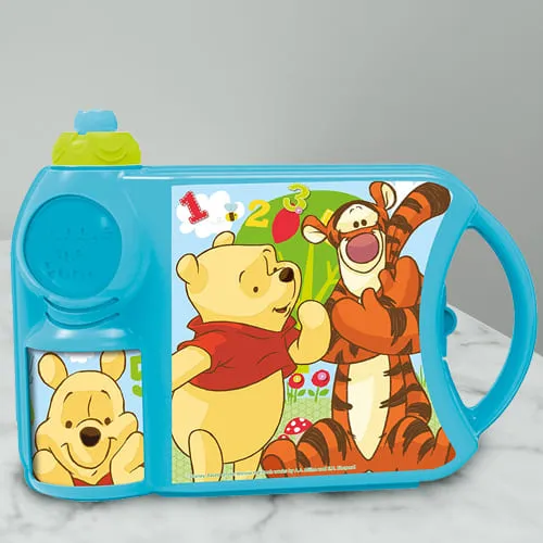 Marvelous Disney Winnie the Pooh Canteen Set of Tiffin Box n Bottle