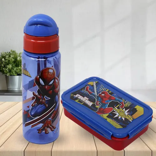 Amusing Marvel Spiderman Tiffin N Sipper Bottle Set