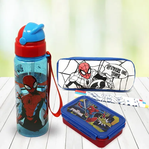 Wonderful Spiderman Stationery n Canteen Set