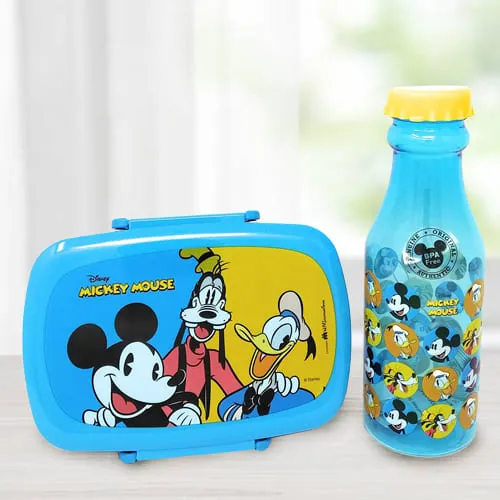 Beautiful Mickey Mouse Lunch Box n Water Bottle Set