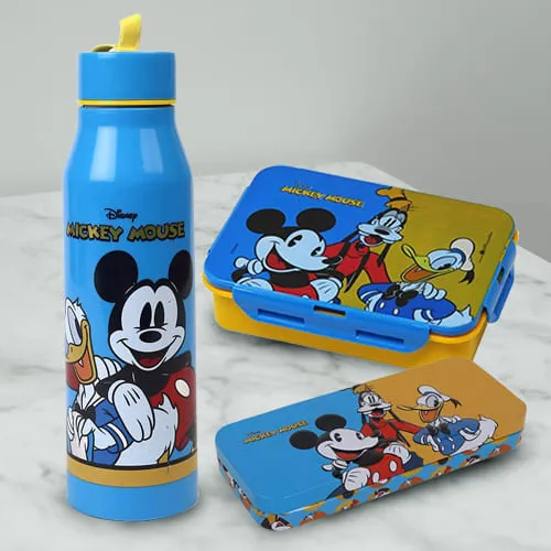 Exciting Mickey Mouse Sipper Bottle Tiffin n Pencil Box