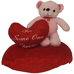 Buy Cushion with Heart N Teddy