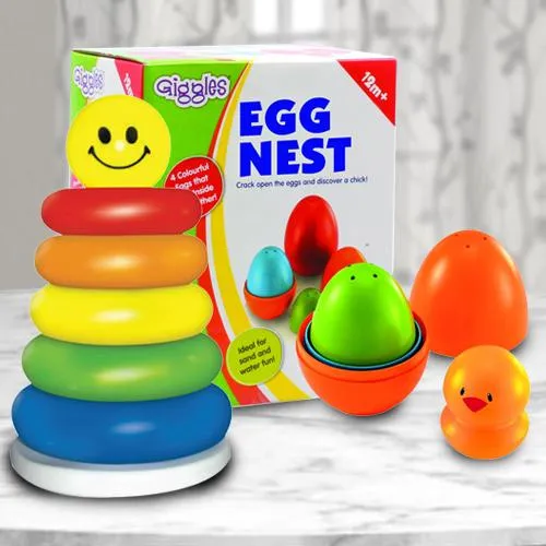 Wonderful Duo of Nesting Eggs N Stacking Ring for Kids