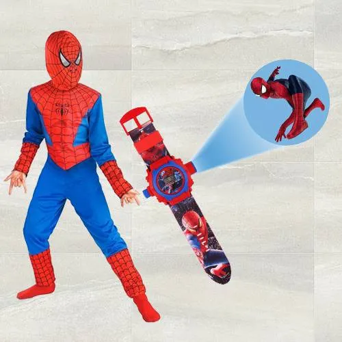 Wonderful Spiderman Projector Watch N Spiderman Costume for Kids