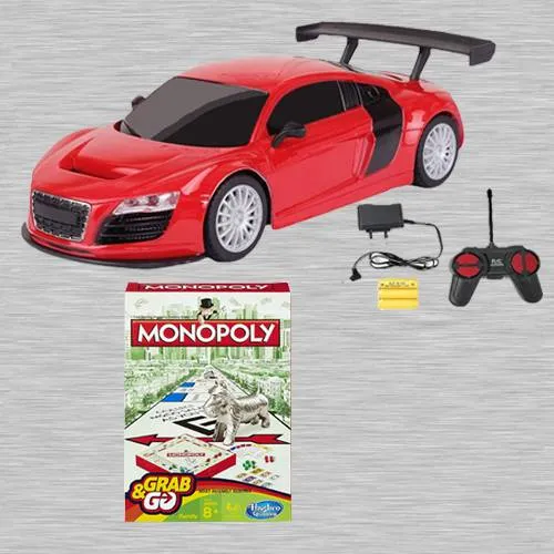 Wonderful Racing Car with Remote Control N Monopoly Grab N Go Game