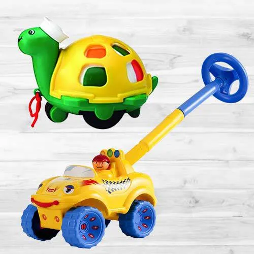 Exclusive Funskool Walk N Drive Truck N Twirlly Whirlly Turtle