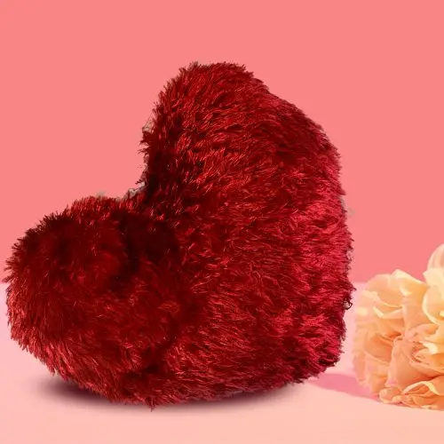 Stunning Furry Red Heart Gift
