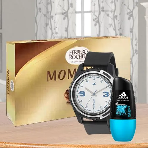 Vibrant Adidas Ice Dive Roll On with Ferrero Rocher N Fastrack Watch