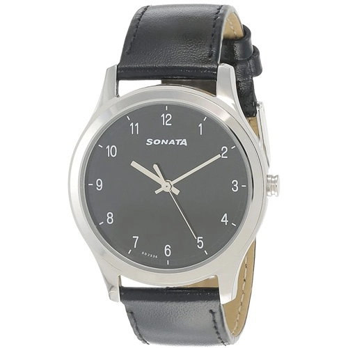 Scintillating Sonata Analog Black Dial Watch for Men