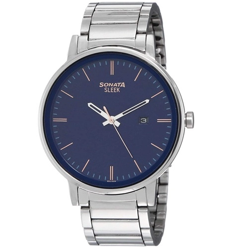 Admirable Sonata Sleek Analog Blue Dial Mens Watch