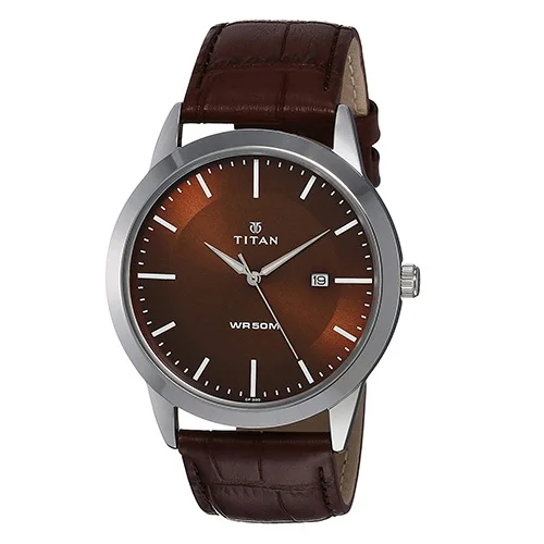 Enthralling Titan Analog Brown Dial Mens Watch