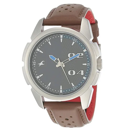 Trendy Fastrack Loopholes Analog Grey Dial Gents Watch