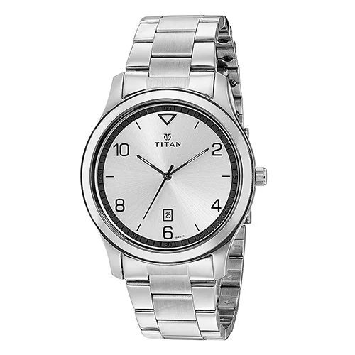 Classic Titan Neo Analog Silver Dial Mens Watch