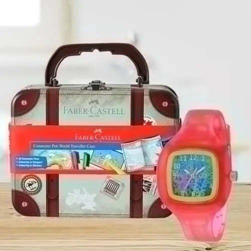 Wonderful Zoop Analogue Watch N Faber Castell Colours Set