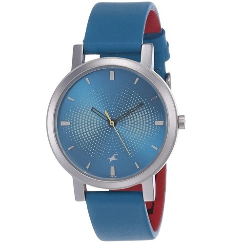 Classy Fastrack Sunburn Round Blue Dial Watch for Ladies