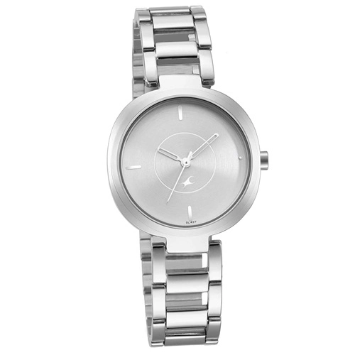 Elegant Fastrack Casual Round Silver Dial Ladies Analog Watch