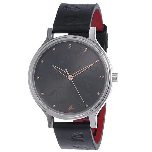 Charming Fastrack Leather Strap Womens Watch