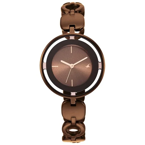 Fastrack Glitch Brown Dial Womens Analog Watch