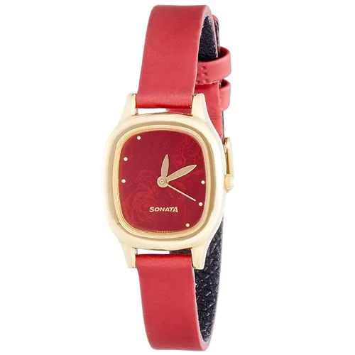 Rocking Sonata Superfibre Analog Red Dial Watch for Women