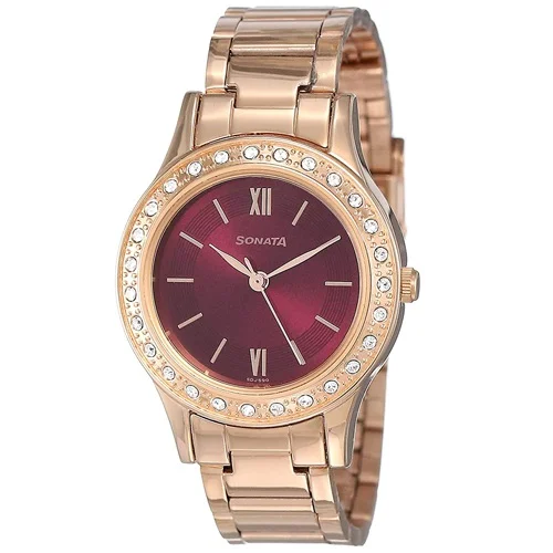 Fashionable Sonata Blush It Up Analog Red Dial Womens Watch