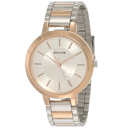 Impressive Sonata Blush Analog Silver Dial Womens Watch