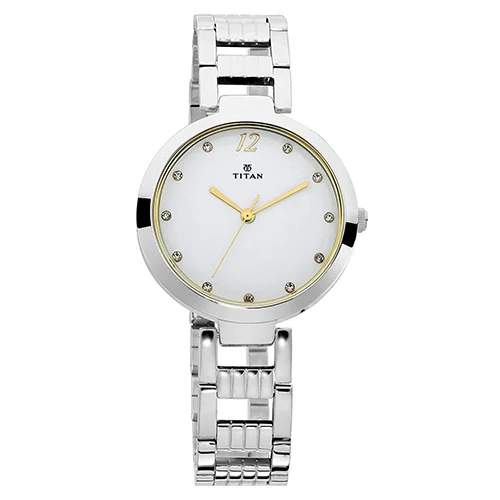 Charismatic Titan Sparkle White Dial Analog Watch for Women