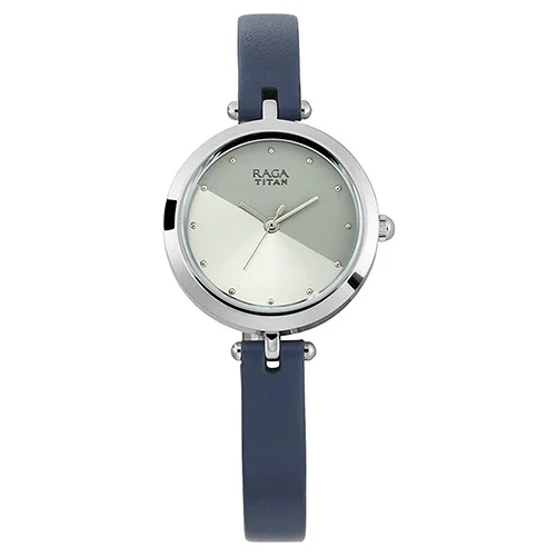 Chic Titan Raga Viva Grey Dial Leather Strap Womens Watch