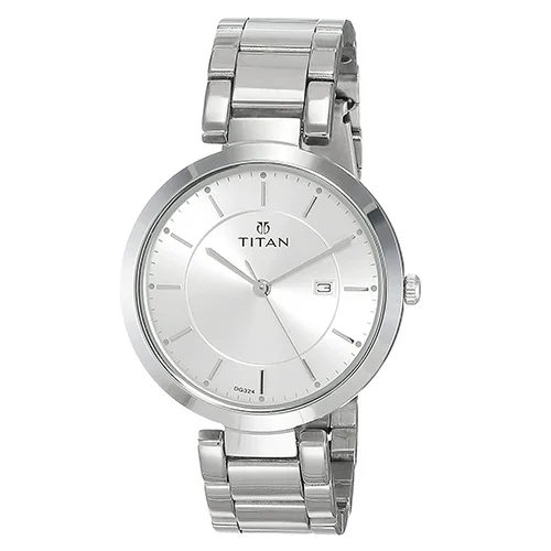 Elegant Titan Workwear Womens Watch with Silver Dial