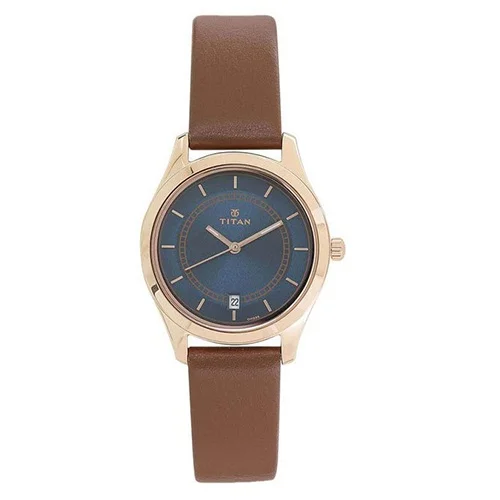 Enigmatic Titan Blue Dial Workwear Womens Watch