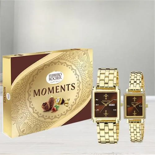 Exclusive Sonata Analog Watch N Ferrero Rocher Moments Chocos