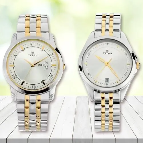 Alluring Titan Analog Watch for Couple