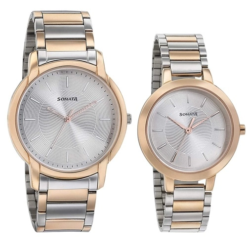 Gaudy Sonata Bandhan Rose Gold Watch Set of 2