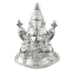 Send Marvelous Silver Plated Ganesh Idol