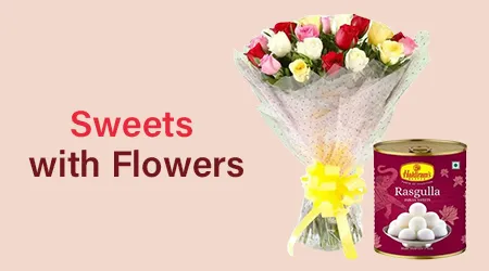 Send Sweets with Flowers to Bangalore at Cheap Price